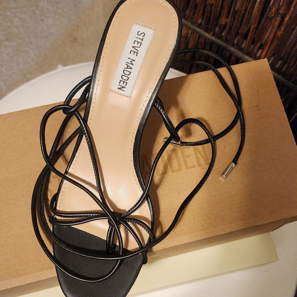 Steve Madden Black Strappy Heels